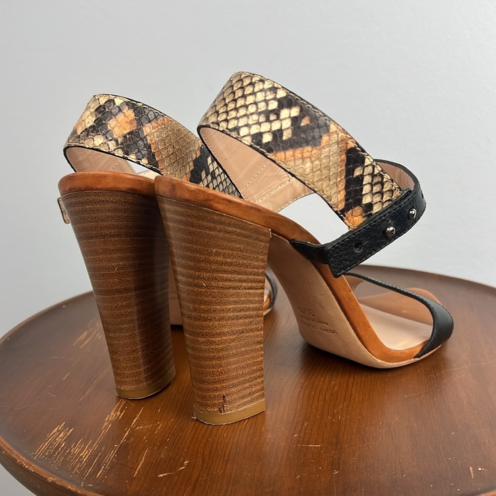 Club Monaco size 39.5 leather strappy slingback heeled sandal - Picture 4 of 11